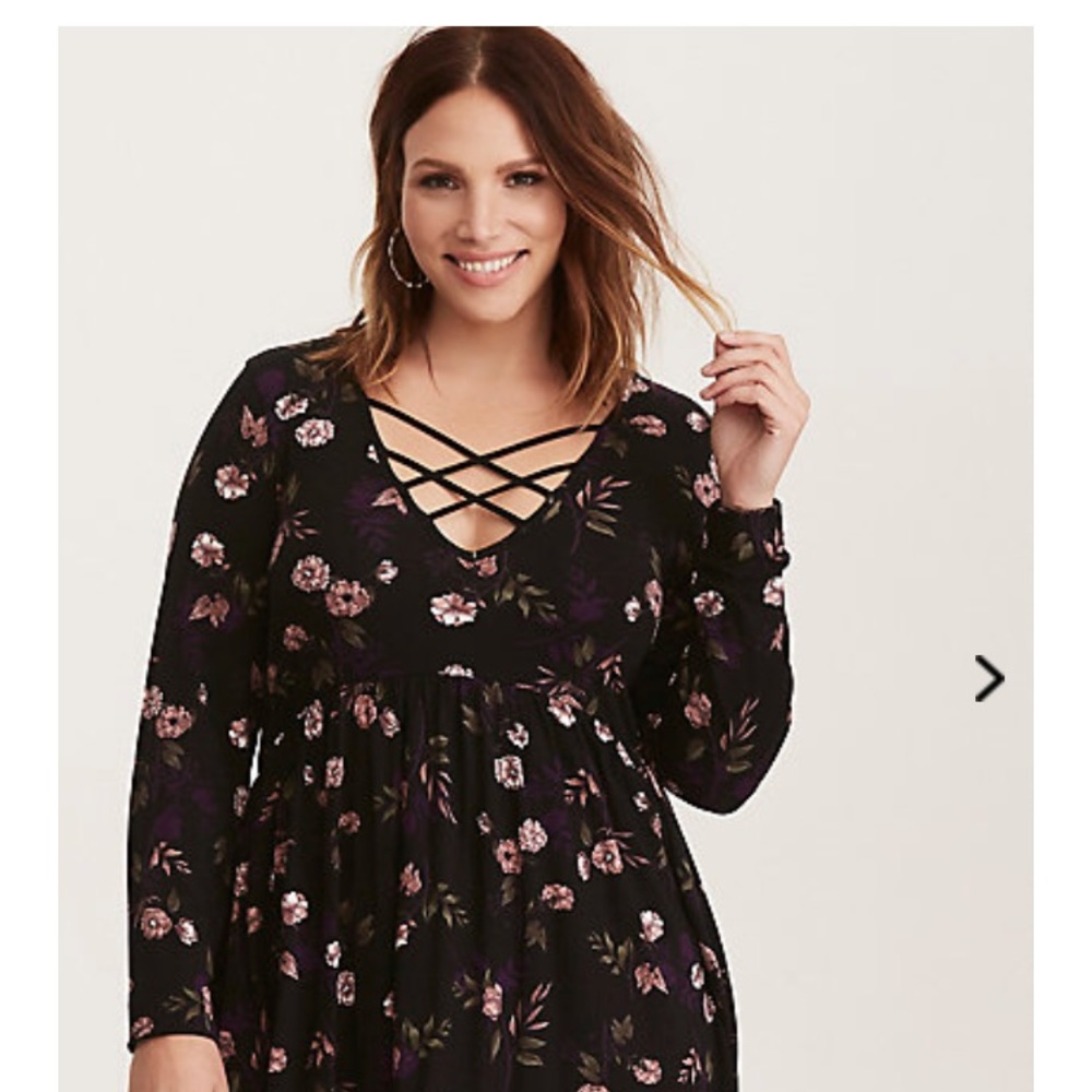 Cris cross front babydoll top Size 2 NWT